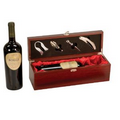 Rosewood Finish Single Wine Box w/Tools